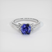 2.06 Ct. Purplish Blue Sapphire Ring, 18K White Gold 1
