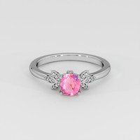 0.91 Ct. Padparadscha Sapphire Ring, 18K White Gold 1