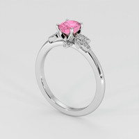 0.91 Ct. Padparadscha Sapphire Ring, 18K White Gold 2