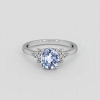 1.64 Ct. Blue Sapphire Ring, 18K White Gold 1