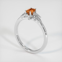 0.36 Ct. Padparadscha Sapphire Ring, 18K White Gold 2