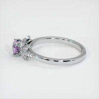 0.65 Ct. Pinkish Purple Sapphire Ring, 18K White Gold 4