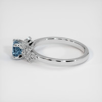 0.72 Ct. Greyish Blue Sapphire Ring, 18K White Gold 4