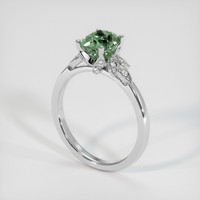 1.82 Ct. Bluish Green Sapphire Ring, 18K White Gold 2
