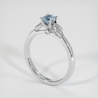 0.60 Ct. Greyish Blue Sapphire Ring, 18K White Gold 2