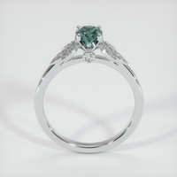 0.65 Ct. Bluish Green Sapphire Ring, 18K White Gold 3