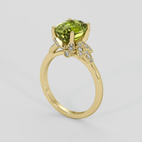3.66 Ct. Greenish Yellow Sapphire Ring, 10K Yellow Gold 2