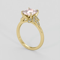 2.18 Ct. Peach Sapphire Ring, 10K Yellow Gold 2