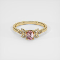 0.64 Ct. Padparadscha Sapphire Ring, 14K Yellow Gold 1