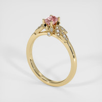 0.64 Ct. Padparadscha Sapphire Ring, 14K Yellow Gold 2