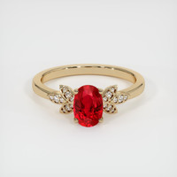 1.00 Ct. Ruby Ring, 14K Yellow Gold 1