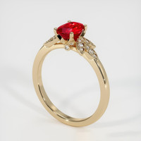 1.00 Ct. Ruby Ring, 14K Yellow Gold 2