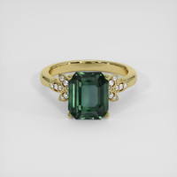 4.55 Ct. Green Sapphire Ring, 14K Yellow Gold 1