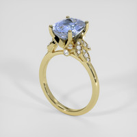 4.00 Ct. Blue Sapphire Ring, 14K Yellow Gold 2