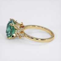 5.16 Ct. Bluish Green Sapphire Ring, 14K Yellow Gold 4