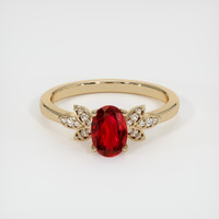0.81 Ct. Ruby Ring, 14K Yellow Gold 1