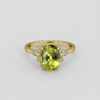 3.66 Ct. Greenish Yellow Sapphire Ring, 14K Yellow Gold 1