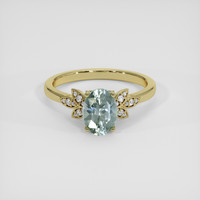 1.63 Ct. Bluish Green Sapphire Ring, 14K Yellow Gold 1