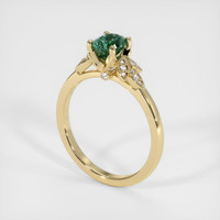 1.23 Ct. Bluish Green Sapphire Ring, 14K Yellow Gold 2