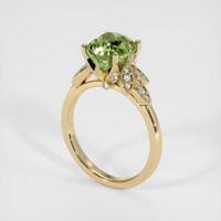 3.44 Ct. Green Sapphire Ring, 14K Yellow Gold 2