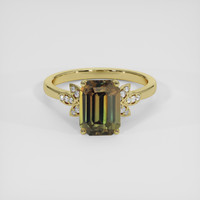 3.65 Ct. Greenish Brown Sapphire Ring, 14K Yellow Gold 1
