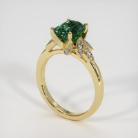 3.08 Ct. Bluish Green Sapphire Ring, 14K Yellow Gold 2