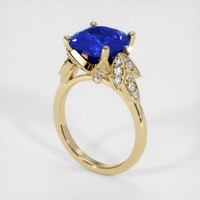 4.55 Ct. Blue Sapphire Ring, 18K Yellow Gold 2