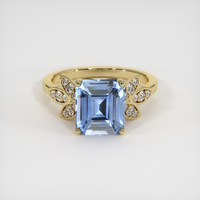 4.06 Ct. Blue Sapphire Ring, 18K Yellow Gold 1