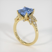 4.06 Ct. Blue Sapphire Ring, 18K Yellow Gold 2