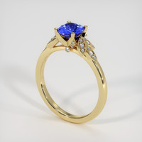 1.13 Ct. Blue Sapphire Ring, 18K Yellow Gold 2