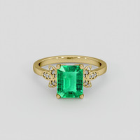 2.21 Ct. Emerald Ring, 18K Yellow Gold 1