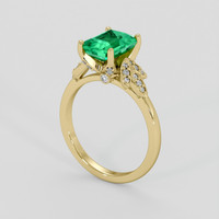 2.21 Ct. Emerald Ring, 18K Yellow Gold 2