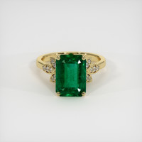 4.15 Ct. Emerald Ring, 18K Yellow Gold 1