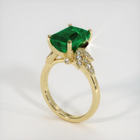 4.15 Ct. Emerald Ring, 18K Yellow Gold 2