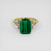3.86 Ct. Emerald Ring, 18K Yellow Gold 1