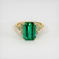 3.87 Ct. Emerald Ring, 18K Yellow Gold 1