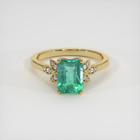 1.76 Ct. Emerald Ring, 18K Yellow Gold 1