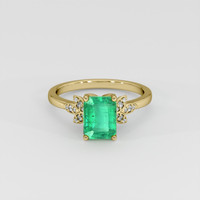 1.43 Ct. Emerald Ring, 18K Yellow Gold 1