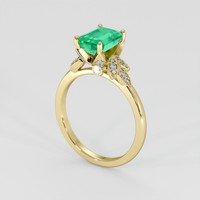 1.43 Ct. Emerald Ring, 18K Yellow Gold 2