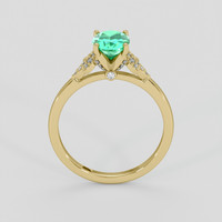 0.88 Ct. Emerald Ring, 18K Yellow Gold 3