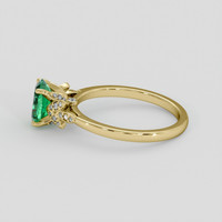 0.88 Ct. Emerald Ring, 18K Yellow Gold 4