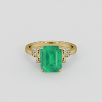 2.52 Ct. Emerald Ring, 18K Yellow Gold 1