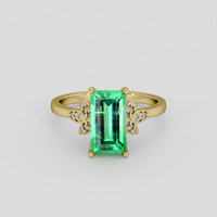 2.42 Ct. Emerald Ring, 18K Yellow Gold 1