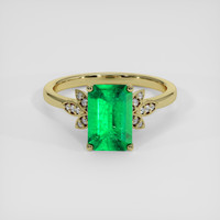 2.17 Ct. Emerald Ring, 18K Yellow Gold 1