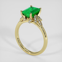 2.17 Ct. Emerald Ring, 18K Yellow Gold 2
