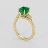 2.35 Ct. Emerald Ring, 18K Yellow Gold 2
