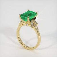 3.76 Ct. Emerald Ring, 18K Yellow Gold 2
