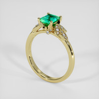 1.01 Ct. Emerald Ring, 18K Yellow Gold 2