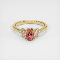 1.12 Ct. Padparadscha Sapphire Ring, 18K Yellow Gold 1