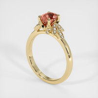 1.12 Ct. Padparadscha Sapphire Ring, 18K Yellow Gold 2